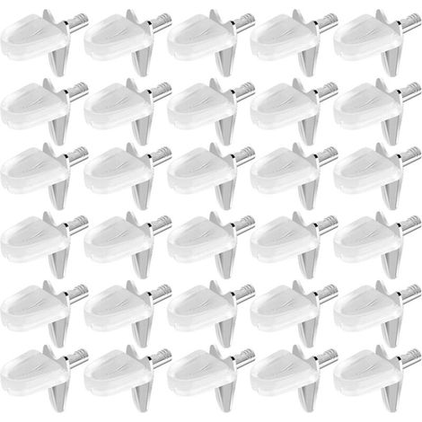30 pcs Goupilles de Support d'Étagère, Cheville de Support Étagère pour planche en Bois ou en Verre - Armoire de Cuisine Rangement Mural Bibliothèque (Trou de Forage 3 mm)