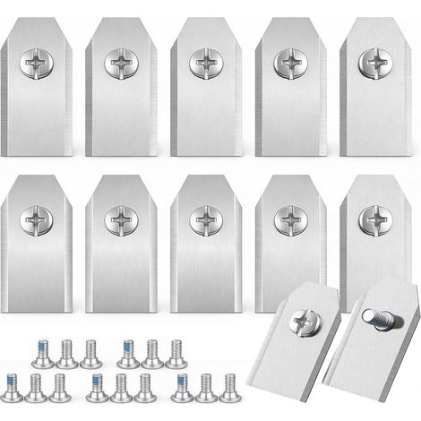 Lot de 12 Lame Robot Tondeuse, Acier Inoxydable, Vis Incluses, Compatible Husqvarna, Gardena, Entretien Pelouse (1/5)