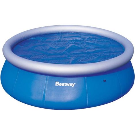 Bestway Poolabdeckung rund Ø 244 cm, Solarplane, Poolheizung, 2in1 Poolplane für Sommer und Winter, 58060