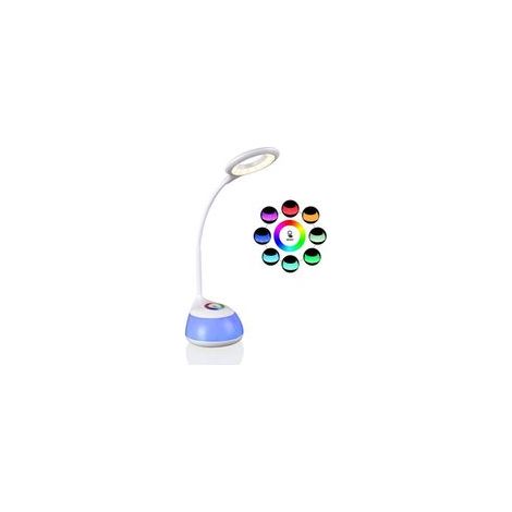 Lámpara de escritorio infantil con luz regulable 16 LED – 3 niveles de luminosidad – Pantalla táctil – Puerto USB – Autonomía de hasta 10 h