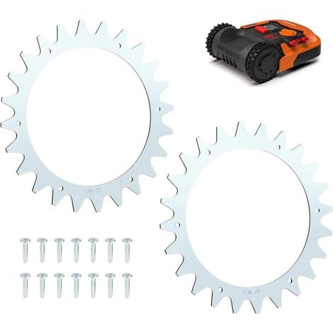 Pointes pour robot Worx Landroid S M - 205 mm En acier inoxydable Avec 14 vis Amélioration de la traction et roues tout-terrain Pour M500 M700 M800 M1000 S300 S450i