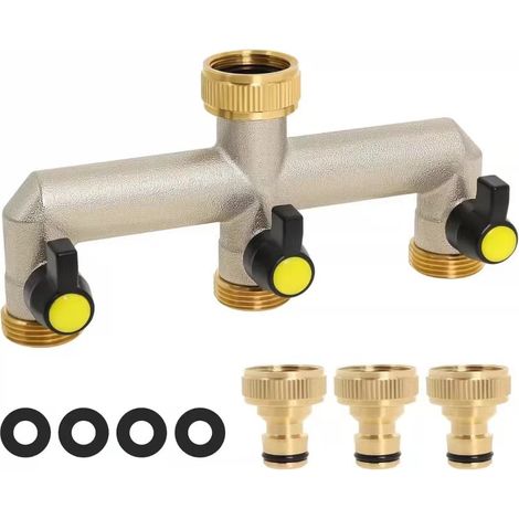 S-giant Répartiteur 3 voies en laiton avec robinet 3/4\" (1/5)