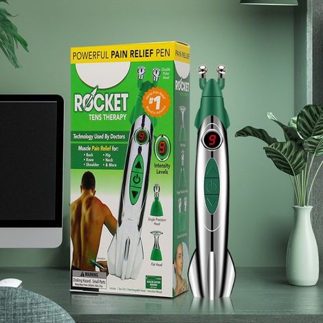 Stylo de Massage Électrique TENS, Stylo de Stimulation des Points d’Acupuncture, Appareil de Relaxation Musculaire Portable, 3 Embouts Interchangeables, 9 Niveaux d’Intensité (1/3)
