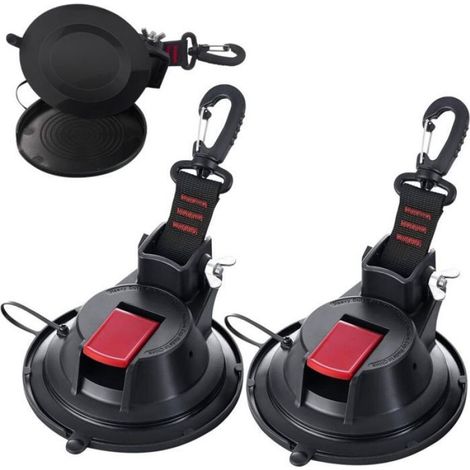 Ancre à Ventouse - Diamètre 12 cm - Charge Maximale 30 kg - Pour Surfaces Lisses - 2 Pièces (1/5)