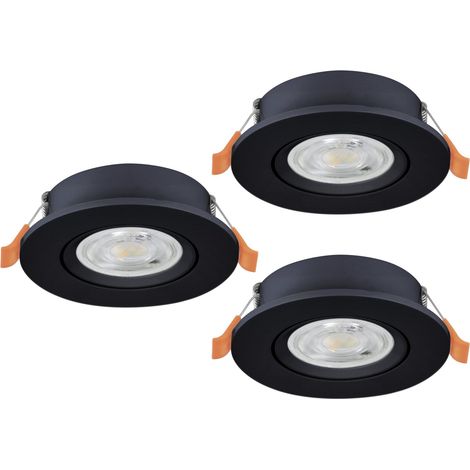 Faretto Incasso Moderno Barranco Plastiche Nere 3 Luci Led 4,5W 3X450Lm Ip20
