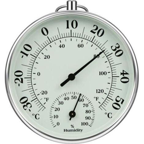 Termometro da interno/esterno da 10 cm con igrometro, monitor di temperatura interna/esterna, indicatori di temperatura e umidità per condizionatore d'aria. (1/4)