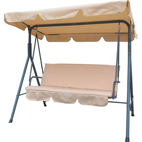 Dondolo da Giardino in Acciaio Beige