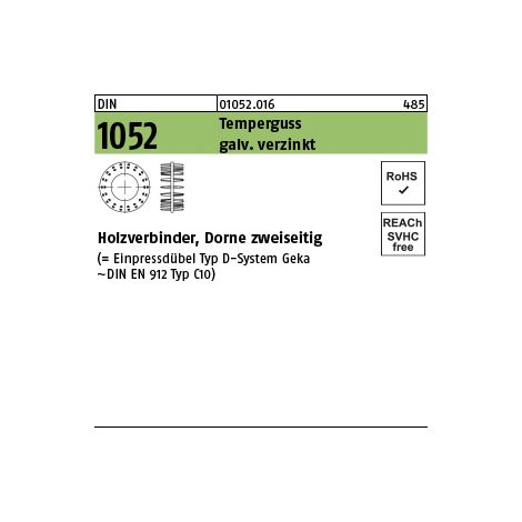 DIN 1052 Holzverbinder GT Typ D, gal Zn, zweiseitig, 80 ÜH gal Zn S 25 Stk (1/3)