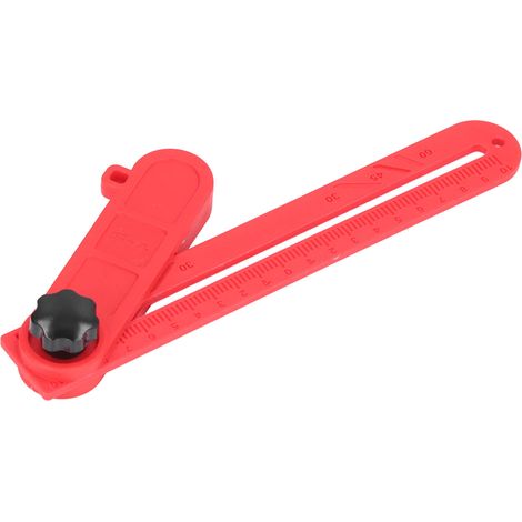 Rapporteur d'angle en plastique réglable, outil de mesure d'angle rouge, chercheur de position, équerre d'angle multifonction (nouveau modèle) (1/5)