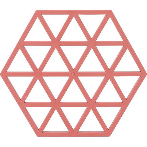Sous-verres en silicone résistants à la chaleur, doux, imperméables, antidérapants, stables et durables - Lot de 6, rouge (1/5)