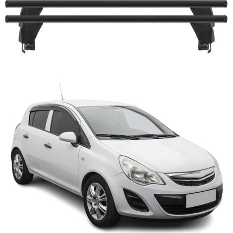 OMAC Dachträger Querträger Alu für Opel Corsa D 2010-2014 FL 3Tür – Abschließbar – T-Nut – City-Crash-getestet – Max. 50 kg Schwarz (1/5)
