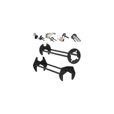 Ensemble de 2 Clés Robinet Multifonctionnelles - 7 Tailles Universelles pour Lavabo, Évier, Sous Évier - Clé Hexagonale à Quatre Griffes pour Plombier - Cuisine et Salle de Bain