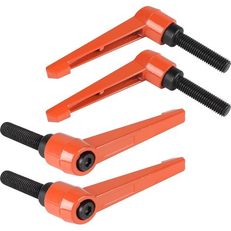 4pcs - Poignée de serrage - Vis M10 - Réglable 40mm - Acier robuste - Pour fixation rapide - Orange - M10x40mm (1/5)