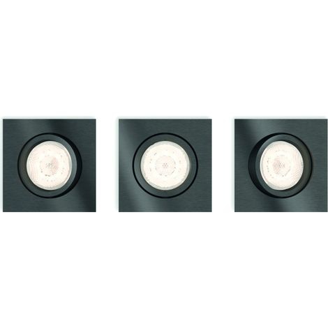 Luminaire à LED encastrable LED intégrée Philips LED Shellbark 5039399P0 N/A 13.5 W anthracite jeu de 3 S418331 (1/5)