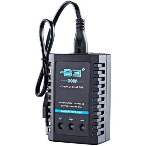 Chargeur équilibreur RC 20W 1.6A pour batteries LiPo/LiFe 2S/3S - Accessoire pour radiocommandes - Prise US incluse (1/4)
