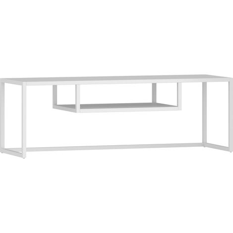 Mobile porta TV mobile porta TV per soggiorno ripiano in metallo 120 x 40 x 40 cm bianco 030010057