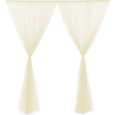Décoration de fenêtre pour mariage, chambre extérieure, rideaux semi-transparents en maille (1/5)