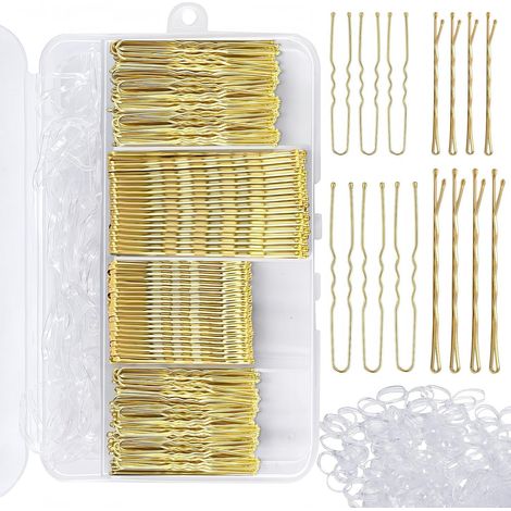300 Pieces Women's Hair Pins, U Pins (Gold) Invisible Hair Accessories, Metal Bun Clips, Hair Clips, Storage Box Included (1/5)
