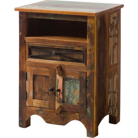 Nachttisch Altholz 55x40x75 mehrfarbig lackiert NATURE OF SPIRIT 132