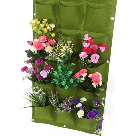 Sac de plantation pour jardin, balcon ou mur, jardinière suspendue verticale (18 poches) (1/5)