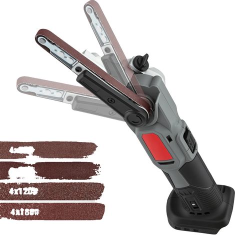 Ponceuse à bande, design sans fil, 6 vitesses réglables, noir (1/2)