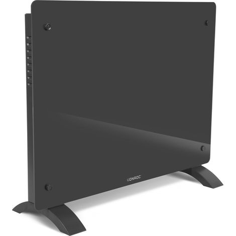 Chauffage électrique - Panneau en verre 1500W Premium - 18m2 – Commande manuelle et Wi-Fi – Thermostat réglable et minuterie - Gris (1/5)