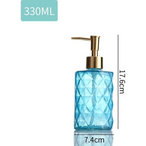 MINKUROW 2 Pezzi Dispenser Di Sapone Nero, Bottiglia Di Lozione Dispenser Di Sapone In Vetro Da 330 Ml, Distributore Di Liquido Per Piatti Con Pompa, Accessorio Da Bagno Ricaricabile Per Lavanderia, C