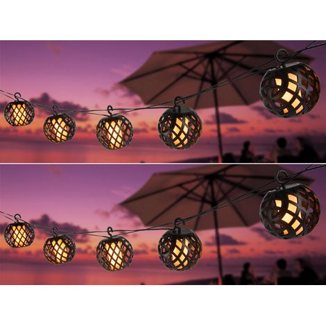 2er Set Solarbetriebene LED Outdoor Lichterketten mit 8 Kugeln, Länge 4,1 Meter (1/5)