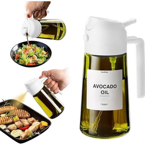 Pulvérisateur d’huile et vinaigre 2-en-1 470 ml – Spray de cuisine pour cuisson, air fryer et salade (1/5)