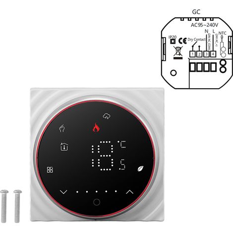 LED Smart Thermostat for Water Heating Programmable Thermostat Accurate 7 Day Programmable Thermostat AC95‑240V Square Base Black