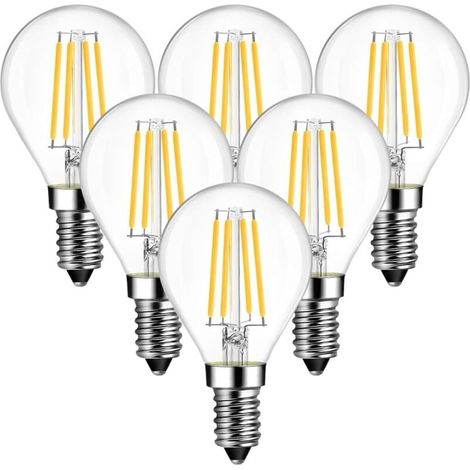 E14 LED Teardrop Lamp 4W Filament Bulbs Warm White 2700K,P45 LED Lamp 40W,470lm,Non-Dimmable,Pack of 6 [Energy Class A++] (1/5)