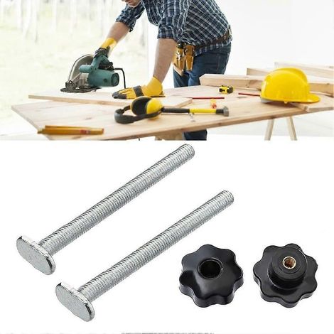 jeux de boulons à rainure en T M8x100mm avec bouton de menuiserie pour rainure en T/rail en T. (1/5)