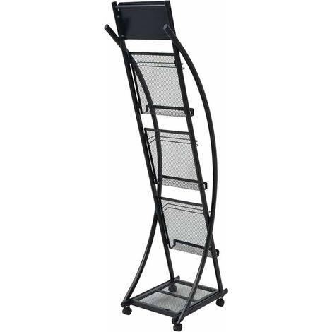 Maison Exclusive - Porte-revue 40 x 32 x 131 cm Noir A4 (1/5)