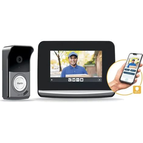 Somfy – Visiophone connecté 7 pouces avec vision nocturne – Caméra grand angle – Compatible smartphone et io-homecontrol – Installation simplifiée