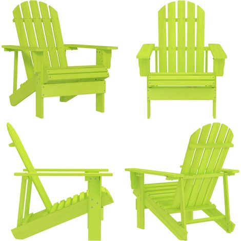Chaise de jardin Adirondack bois de sapin massif vert - Chaise Adirondack - Chaise de jardin en bois (1/5)
