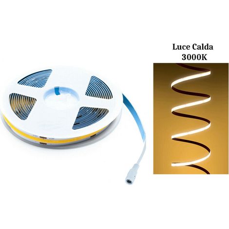 5 M SELBSTKLEBENDER LED-COB-STREIFEN, WARMWEIß, 40 W, ZUSCHNEIDBAR, FLEXIBEL, COB320, 12 V