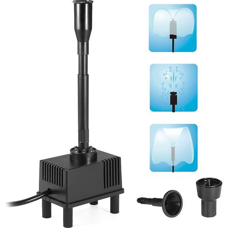 Pompe submersible 10W avec éclairage LED pour aquarium, bassin à poissons, jardin, abreuvoir à oiseaux et fontaine (600 l)