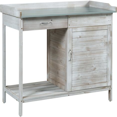 Tavolo da rinvaso 98 x 48 x 94 cm abete grigio 030011045