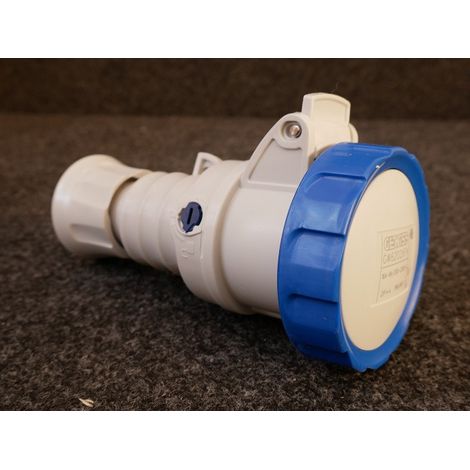 Prise fiche mobile 2P+T 16A femelle clapet bleu 200-250V 50/60HZ droite 6H cablage rapide étanche IP66/IP67/IP68/IP69 HP (1/5)