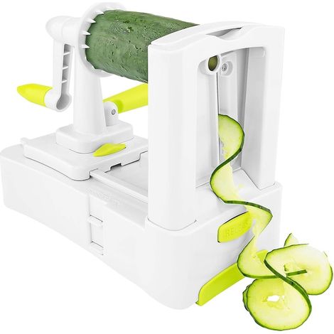 Tagliaverdure multifunzione NEXTLY, 3 lame intercambiabili in acciaio inox, ventosa, 24x11,5x17,5 cm, bianco-verde (1/5)