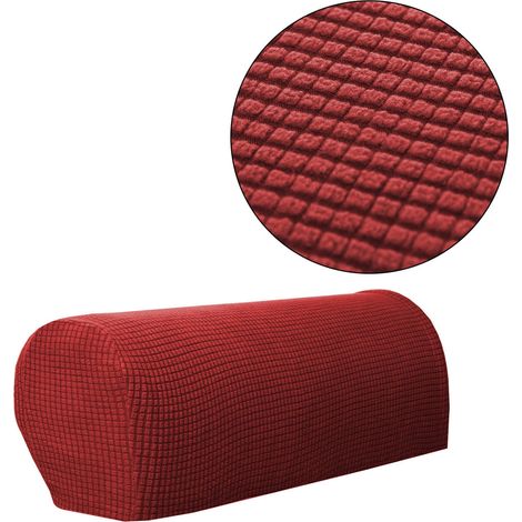 Housse De Repose-Bras - Tissu Extensible En Polyester - Antidérapante - Pour Canapé Fauteuil Relax - Lot De 2 (1/4)