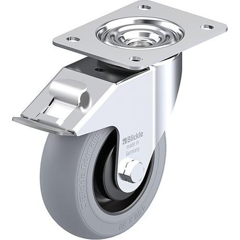 Roulette pivotante BLICKLE tole acier LE-POES 125K-FI-SG diam.-roue 125mm avec butoir