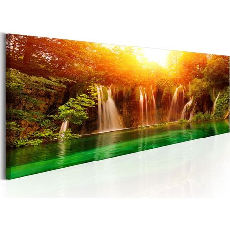 Quadro - Nature: Magnificent Waterfall - 135x45 (1/4)
