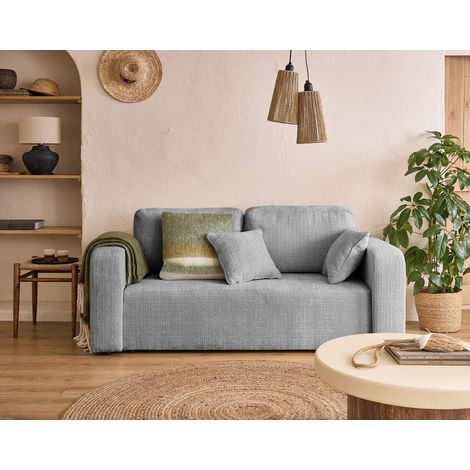 Miro - 2-sitzer einzelsofa - aus strukturiertem samt - grau