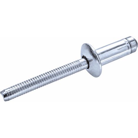 GOEBEL - 250 x Rivet haute résistance, avec bulbe formé 6,4 x 12 mm - Acier zingué / Acier zingué - Tête plate ronde - H-LOCK - 7620064120 (1/5)