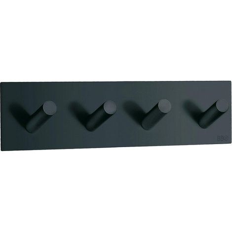 Smedbo Design Viererhakenleiste in matt Schwarz, Selbstklebend BB1096