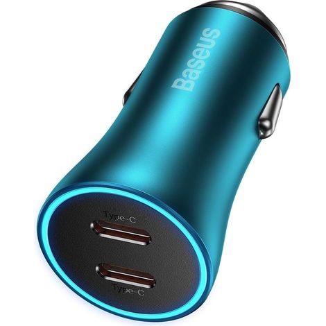 Caricabatterie per auto Golden Contactor Pro 2x USB-C 40W - Blu (1/5)