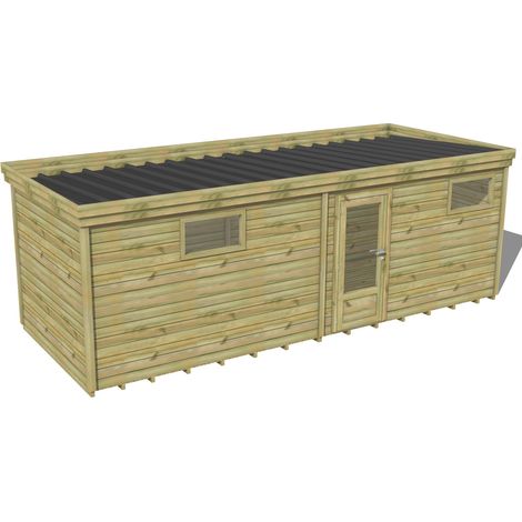ABRI DE JARDIN bois traité 27mm, 7,3x2,6m, 19m2, Plancher (1/3)