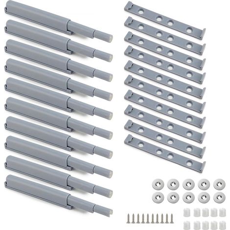 Poussoir Porte Placard - Loquet Magnétique pour Meuble de Cuisine - Pour Armoires Tiroirs et Placards - 10 Pièces