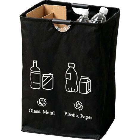 Poubelle de Recyclage Conteneur Pliable en Toile Oxford Imperméable Poubelle de Recyclage pour Cuisine pour la maison, le garage, l'intérieur, l'école, collecte de bouteilles et de carton (1/5)